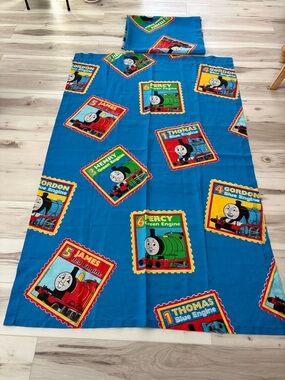 Thomas & Friends Blue Engine Curtain Panels 2 and One Tie Back